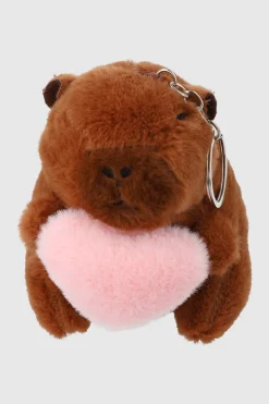 Llavero peluche capibara corazón
