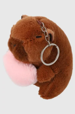 Llavero peluche capibara corazón