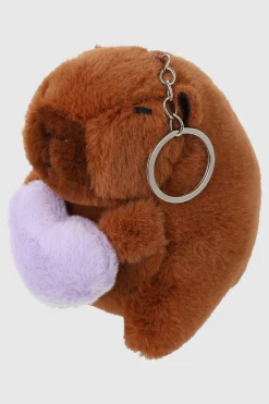 Llavero peluche capibara corazón