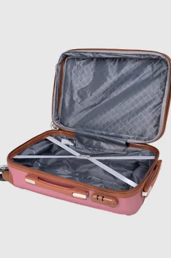 Maleta Rígida Tiras Efecto Piel