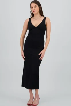 Maxi vestido bodycon escote en v