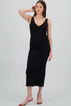 Maxi vestido bodycon escote en v