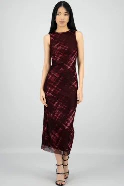 Maxi vestido mesh espalda descubierta