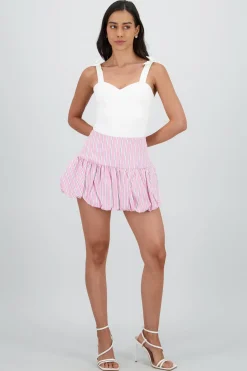 Mini falda burbuja detalle rayas