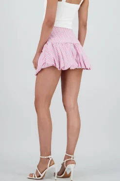 Mini falda burbuja detalle rayas