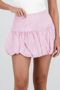 Mini falda burbuja detalle rayas