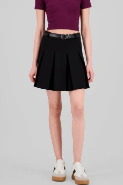 Mini falda tableada con cinturon