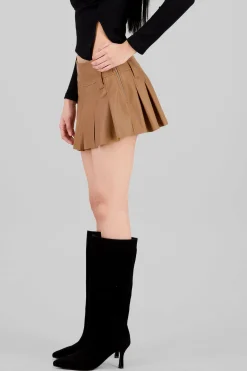 Mini falda tableada lisa PU