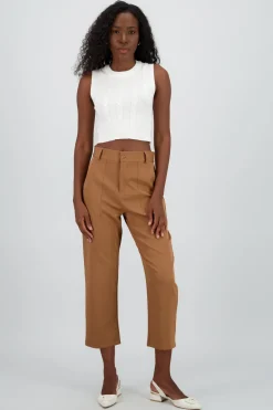 Pantalón Cintura Alta Capri Bolsas