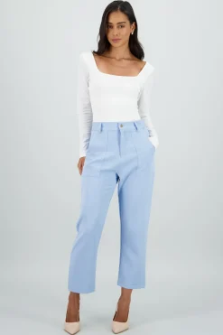 Pantalón Cintura Alta Capri Bolsas