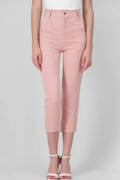 Pantalón Cintura Alta Capri Bolsas