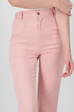 Pantalón Cintura Alta Capri Bolsas