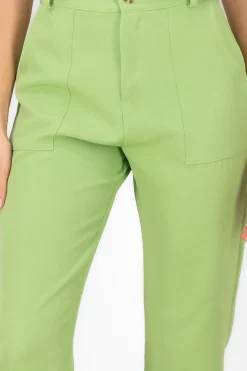 Pantalón Cintura Alta Capri Bolsas