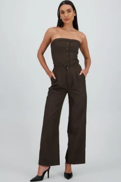 Pantalón recto con botón hypsters