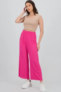 Pantalón Wide Leg Cintura Elástico