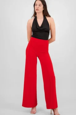 Pantalón Wide Leg Cintura Alta Costuras