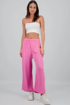 Pantalón Wide Leg Cintura Elástico