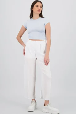 Pantalón Wide Leg Cintura Elástico