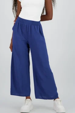 Pantalón Wide Leg Cintura Alta Fruncida