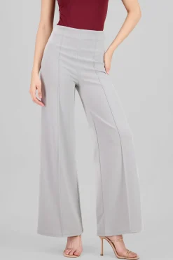 Pantalón Wide Leg Cintura Alta Costuras