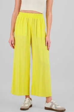 Pantalón Wide Leg Cintura Alta Fruncida