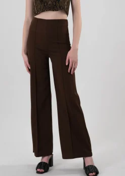 Pantalón Wide Leg Cintura Alta Costuras