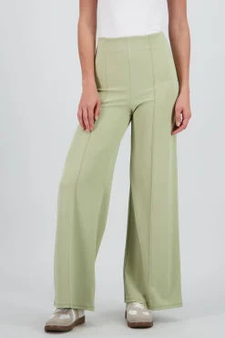 Pantalón Wide Leg Cintura Alta Costuras