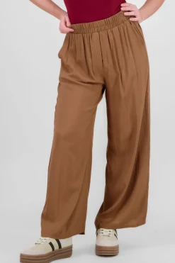 Pantalón Wide Leg Cintura Alta Fruncida