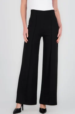 Pantalón Wide Leg Cintura Alta Costuras