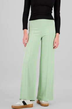 Pantalón Wide Leg Cintura Alta Costuras