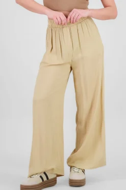 Pantalón Wide Leg Cintura Alta Fruncida