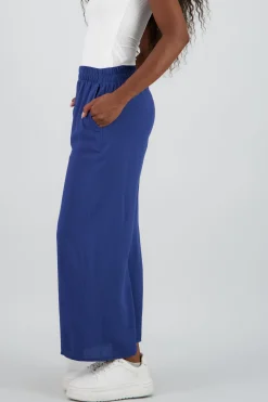 Pantalón Wide Leg Cintura Alta Fruncida