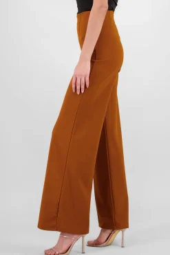 Pantalón Wide Leg Cintura Alta Costuras