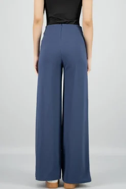 Pantalón Wide Leg Cintura Alta Costuras