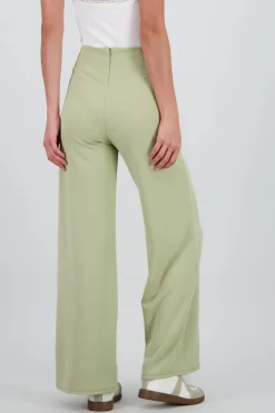 Pantalón Wide Leg Cintura Alta Costuras