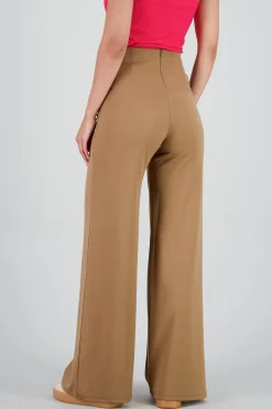 Pantalón Wide Leg Cintura Alta Costuras