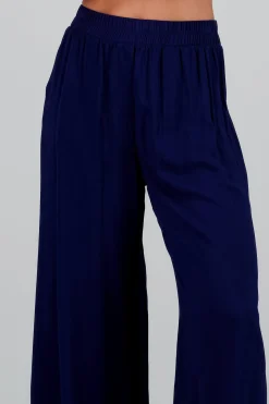 Pantalón Wide Leg Cintura Alta Fruncida