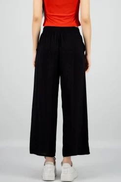 Pantalón Wide Leg Cintura Alta Fruncida