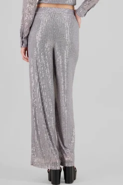 Pantalon amplio brillos