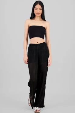 Pantalon amplio detalle lurex