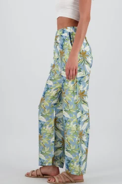 Pantalon amplio detalle resorte tropical