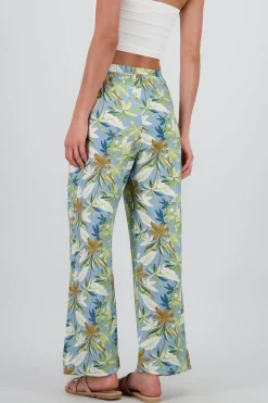 Pantalon amplio detalle resorte tropical