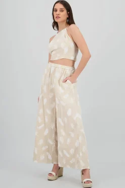 Pantalon amplio estampado tropical