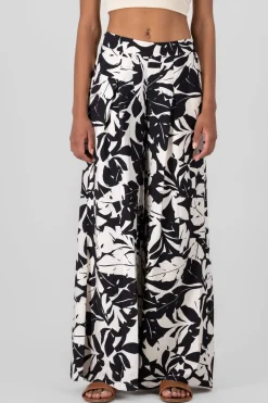 Pantalon amplio estampado tropical