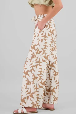 Pantalon amplio estampado tropical