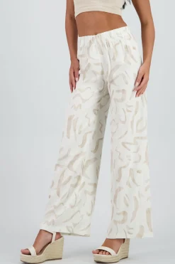 Pantalon amplio estampado figuras