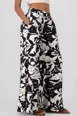 Pantalon amplio estampado tropical
