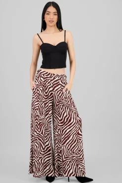 Pantalon amplio fluido animal print z