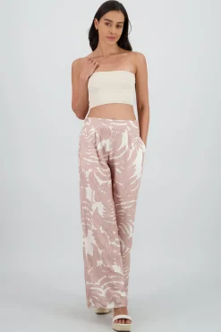 Pantalon amplio fluido estampado