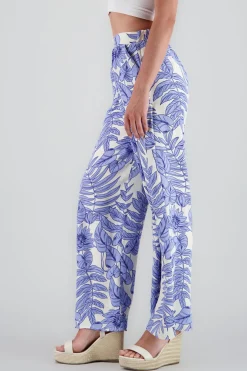 Pantalon amplio fluido estampado